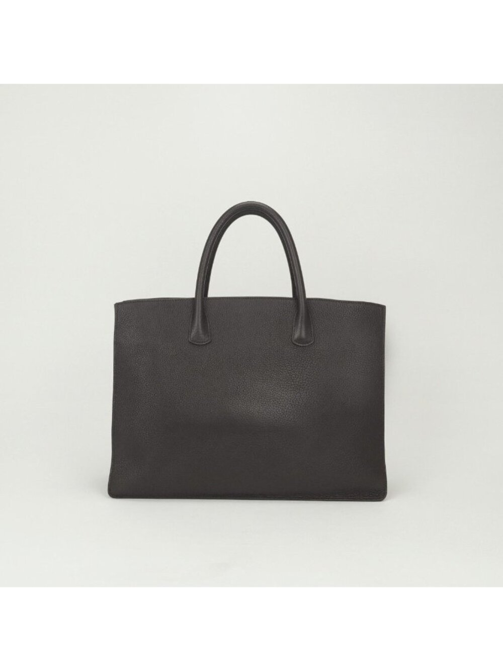 Hermes White Bus GM Tote Togo Chocolate Brown Gold Handbag Business Briefcase - Picture 3 of 8